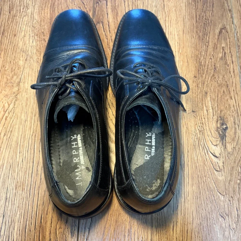 J Murphy Shoes Mens 9‎ M Leather Oxford Dress Shoes Lace Up Johnston Murphy